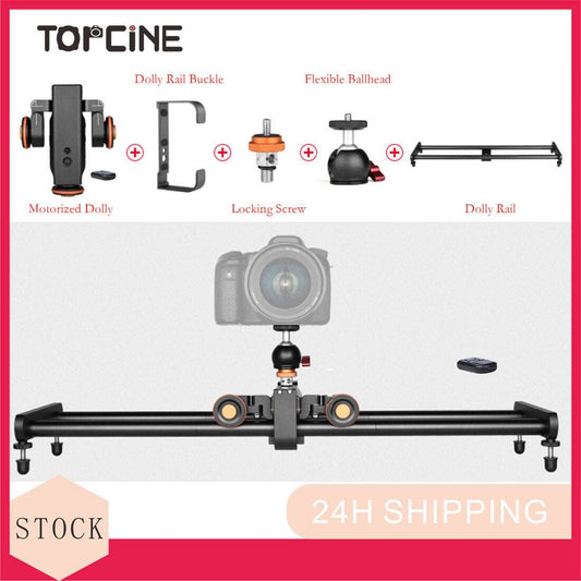 Topcine Camera Wireless Dolly,Motorized Electric Track Rail 24" Slider Dolly Car with Remote Control,Compatible with DSLR Camera, Camcorder, Gopro, iPhone, Android Smartphone camera dolly TOPCINE   