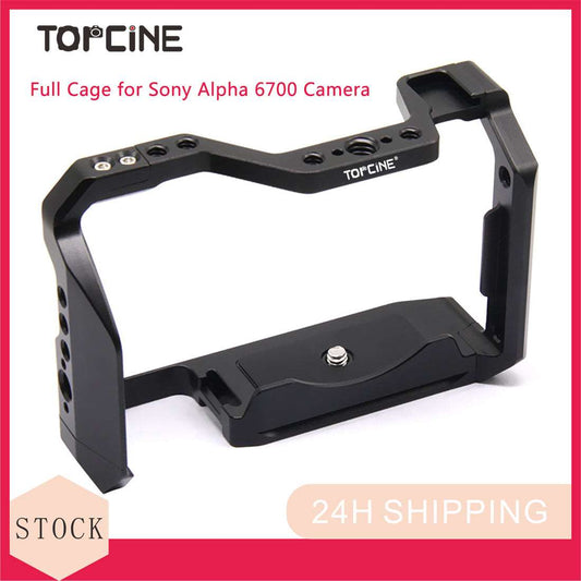 Topcine A6700 Camera Cage for Sony Alpha 6700 Camera, Video Shooting Cage Rig Filming Accessories with 3/8“ Arri Locating and Cold Shoe Extension for Microphone/ Light  TOPCINE   