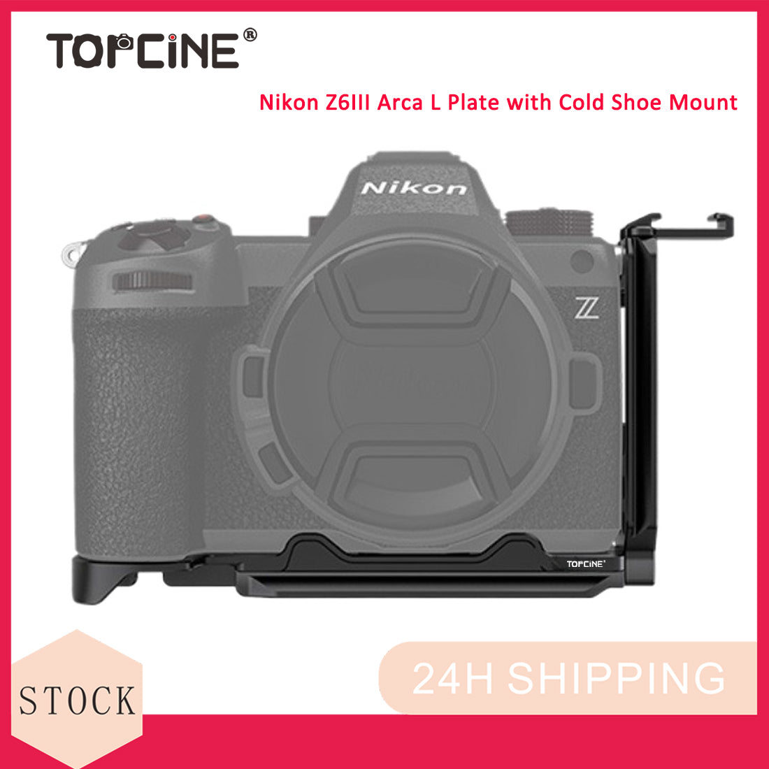 Topcine Z6III L Plate Quick Release Arca Plate Vertical & Horizontal Shooting Switch for Nikon Z63 Protection Case Compatible DJI RS4