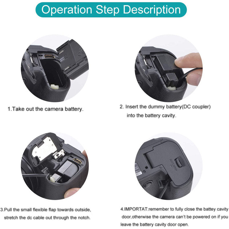 EN-EL14 Replacement Dummy Battery AC Power Supply Adapter and DC Coupler Charger Kit for Nikon D5600 D5500 D5300 D3100, D3200 D3300 D3400 D5100 D5200 P7100 Cameras  TOPCINE   