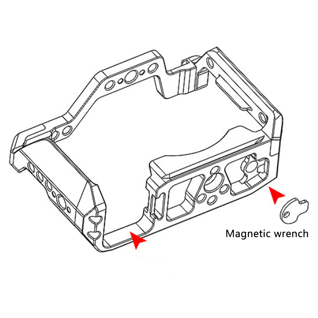 Topcine A6700 Camera Cage for Sony Alpha 6700 Camera, Video Shooting Cage Rig Filming Accessories with 3/8“ Arri Locating and Cold Shoe Extension for Microphone/ Light  TOPCINE   