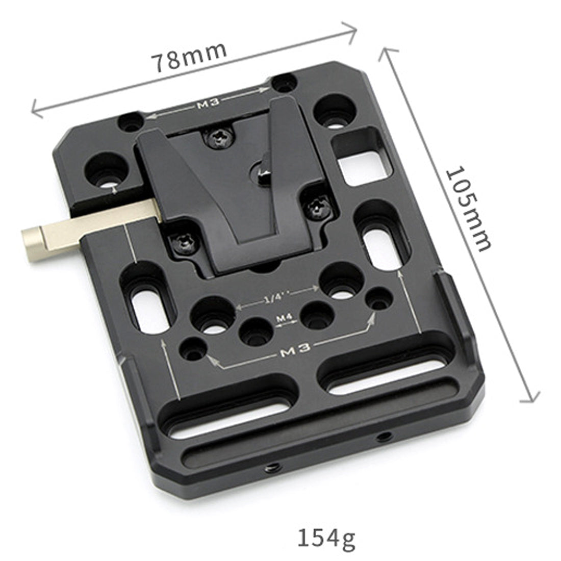 Topcine V Mount Battery Plate, V-Lock Plate Quick Release Assembly with Dual 15mm Rod Clamp for Camera Power Supply  TOPCINE   