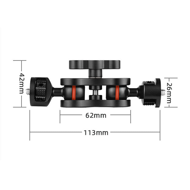 TOPCINE Multi-Function Dual Ball Head Magic Arm Mount Adapter with 1/4'' Screw for DSLR Cameras Fill Light Monitor 6KG Load  TOPCINE   