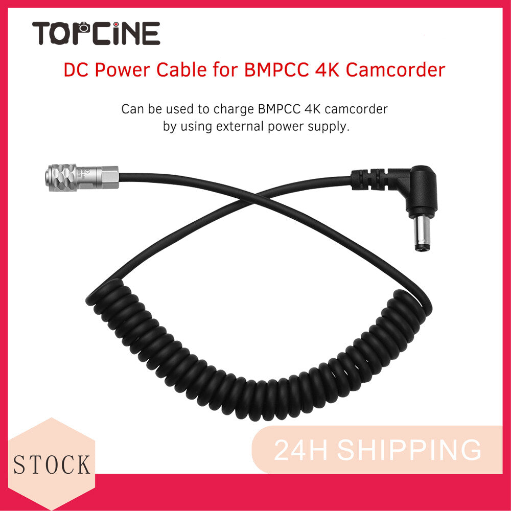 TOPCINE Blackmagic Pocket Cinema Camera 4K (BMPCC 4K) Camcorder Locking DC 5.5X2.5mm Power Cable Wire Accessories  TOPCINE   