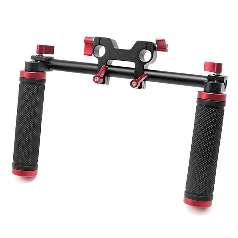 TOPCINE Rubber Handlgrips Front Handbar Clamp Mount With 4 Hole 15mm Rod Clamp for 15mm Rod Support System Video Camera Shoulder Rig  TOPCINE   