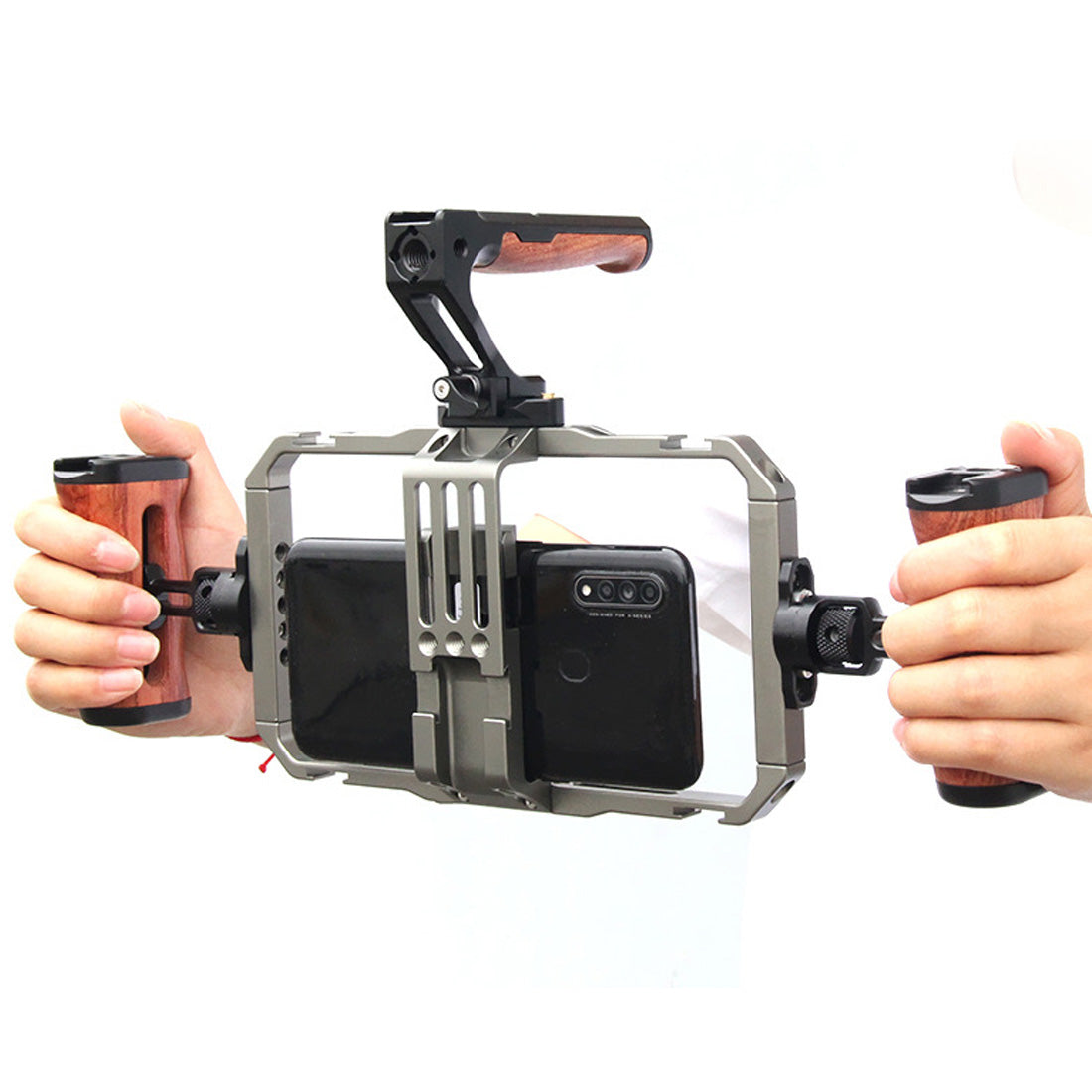 Topcine Universal Phone Video Rig Kit Compatible with iPhone Android, Filmmaking Vlogging Rig Aluminium Alloy Phone Video Cage Grip with Cold Shoe Mount for Videomaker Videographer,Video Stabilizer Rig  TOPCINE   