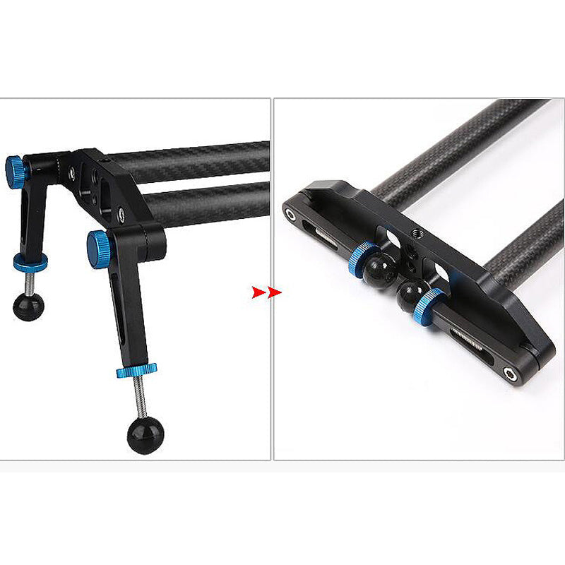 TOPCINE Camera Video Carbon Fiber Rail Slider Track Dolly System and Motorized Camera Slider Double Distance stabilizer 60cm, 80cm  TOPCINE   