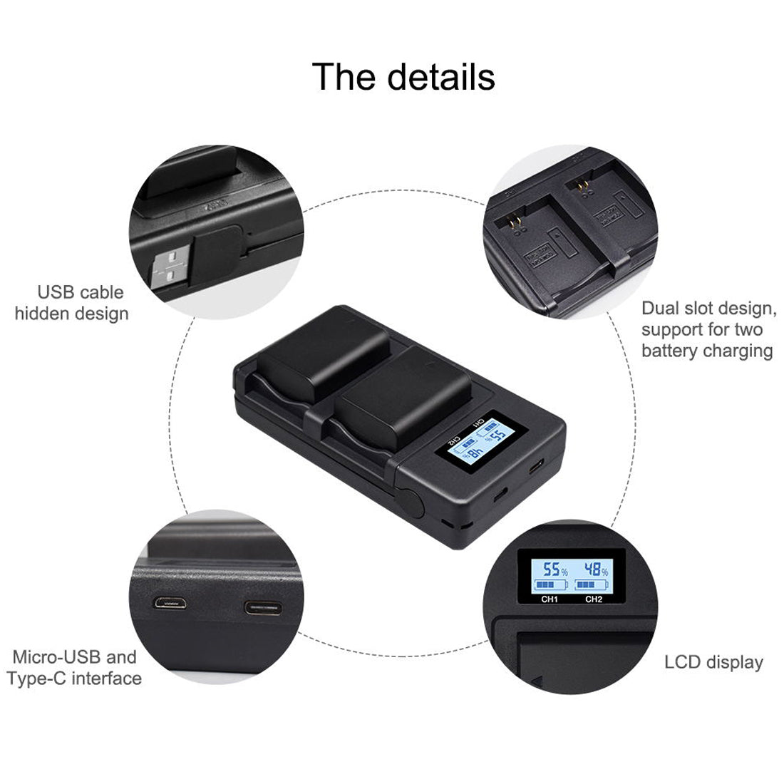 Topcine Dual Slot NP-FW50 Battery Charger, NPFW50 Fast Charger Compatible for Sony ZV-E10, Alpha A7, A7 II, A7R, A7R II, A7S, A7S II, A3000, A5000, A6000, A6300, A6400, A6500, NEX-3, NEX-3N, NEX-5, NEX-5N, NEX-5R, NEX-5T, NEX-6, NEX-7, NEX-C3 Cameras camera battery charger TOPCINE   