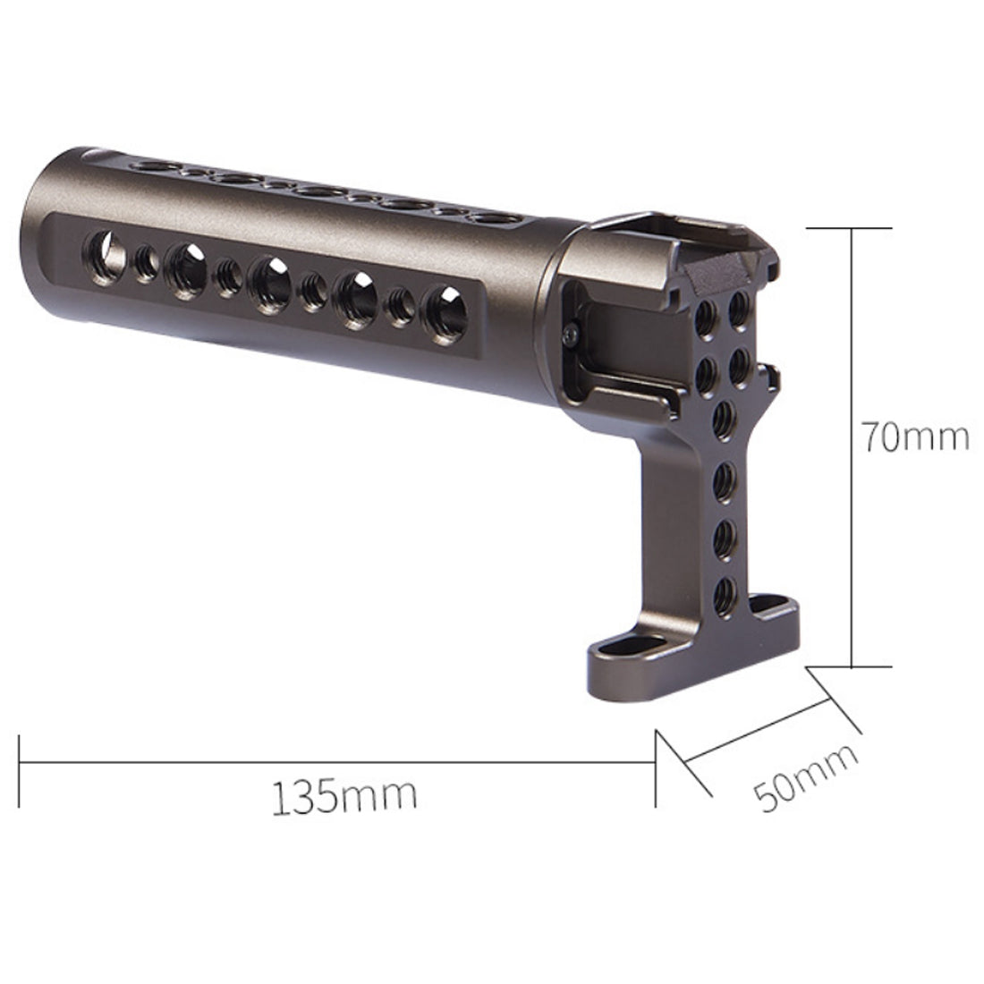 Topcine Universal DSLR Cage Top Handle Grip with 1/4 Inch 3/8 Inch Threaded Screw Holes Cold Shoe Mounts for Photography Lamp Microphone  TOPCINE   