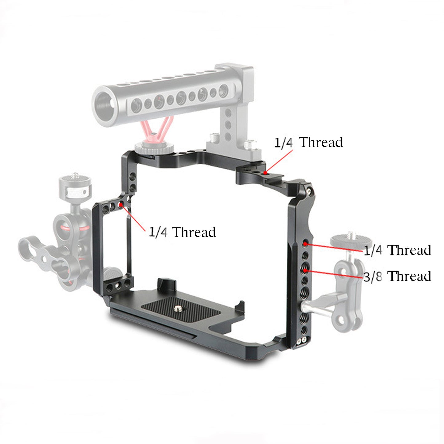 Topcine Camera Cage for Canon EOS 5D Mark II III IV DSLR Camera Case with Dual Cold Shoe Mount for Canon EOS 5D4 5D3 5D2 Camera Rig camera cage TOPCINE   