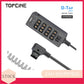 TOPCINE Multifunctional D-Tap Male Port To 4-D-Tap Female Port Coiled Splitter Cable with Power Switch D-tap for V-Mount V-Lock, Gold Mount Battery to 3P x 4 Female Port & USB for LCD Monitor, LED Video Light, BMPCC 4K 6K, ARRI RED Camera and Smartphone  TOPCINE   