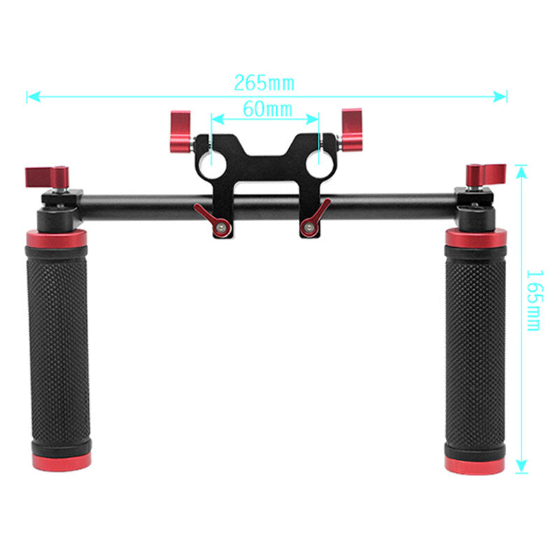 TOPCINE Rubber Handlgrips Front Handbar Clamp Mount With 4 Hole 15mm Rod Clamp for 15mm Rod Support System Video Camera Shoulder Rig  TOPCINE   