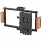 Topcine Director's Cage for Camera Monitors. Cage Fits to LCD 7" Monitors, Comfortable Handheld Shooting with wooden Dual Grip Handles,with Battery Mounting Option  TOPCINE   