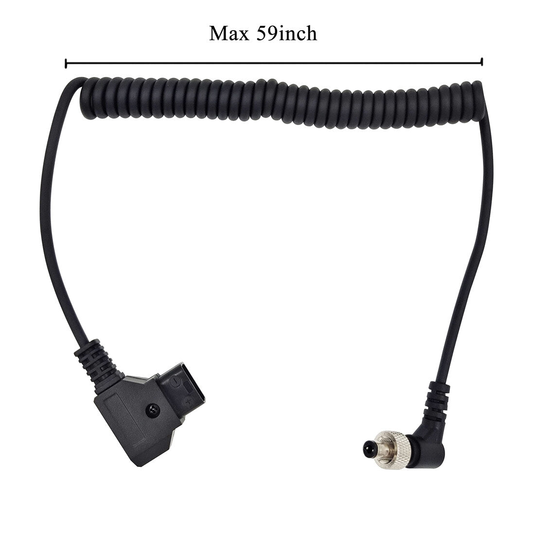 TOPCINE D-Tap to Locking DC 5.5 2.5mm Monitor Power Cable, Right Angle Coiled Cable Suitable for   PIX-E7 PIX-E5 7 Atomos Sony ,Hollyland Mars 400s, 40inch Length, compatible with 2.1 5.5mm   or 2.5 5.5mm  TOPCINE   