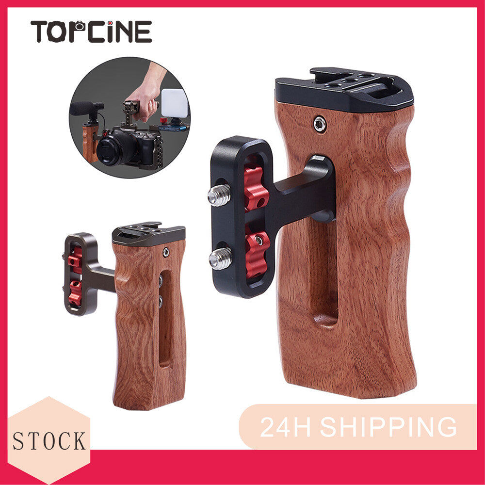 Topcine Universal Camera Cage Wooden Handgrip DSLR Side Grip Handle Microphone Fill light handgrip TOPCINE   