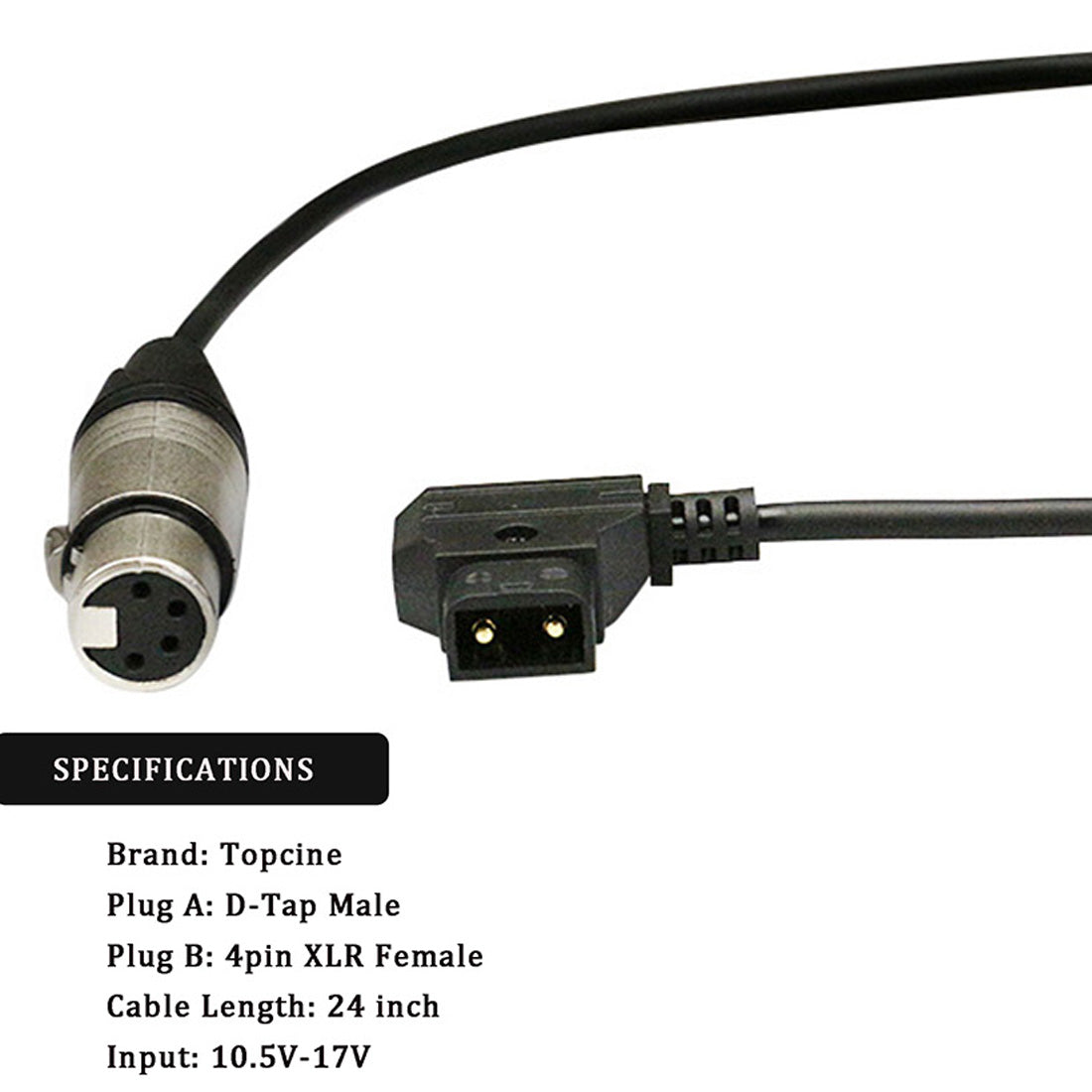 Topcine DTap to 4Pin XLR Power Cable, D-Tap Male to 4Pin XLR Female Cable Compatible for Sony Venice Panasonic Varicam Blackmagic URSA Mini Pro TVlogic Filed Monitor Power Cable Sound Mixers Cable  TOPCINE   