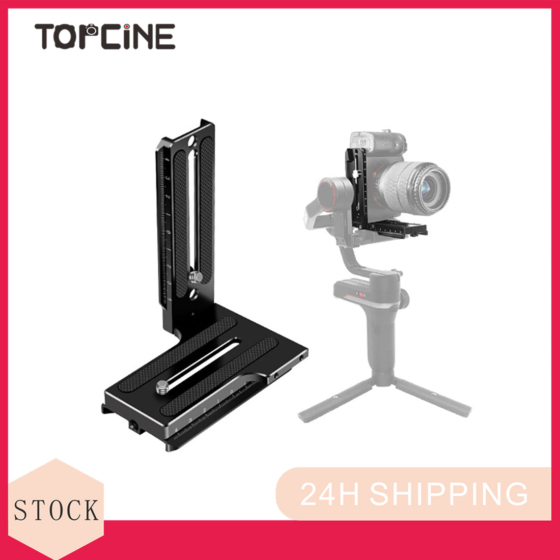 Topcine DSLR SLR L Bracket Vertical Camera Mount Quick Release Plate for DJI RS2 RSC2 Zhiyun Weebill S Crane-2/3 Stabilizer and More. camera plate TOPCINE   