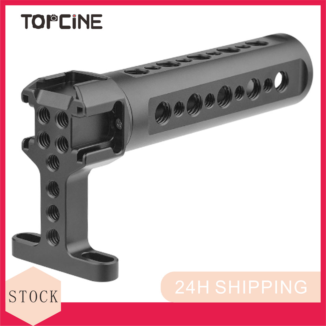 Topcine Universal DSLR Cage Top Handle Grip with 1/4 Inch 3/8 Inch Threaded Screw Holes Cold Shoe Mounts for Photography Lamp Microphone  TOPCINE   