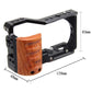 Topcine  Camera Full Cage with Wood Handle Compatible for Sony Alpha ZV-E10 Camera, Aluminum Alloy Camera Rig for Sony ZVE10 Camera. 3/8"-16 Locating Holes for ARRI Camera Cages TOPCINE   