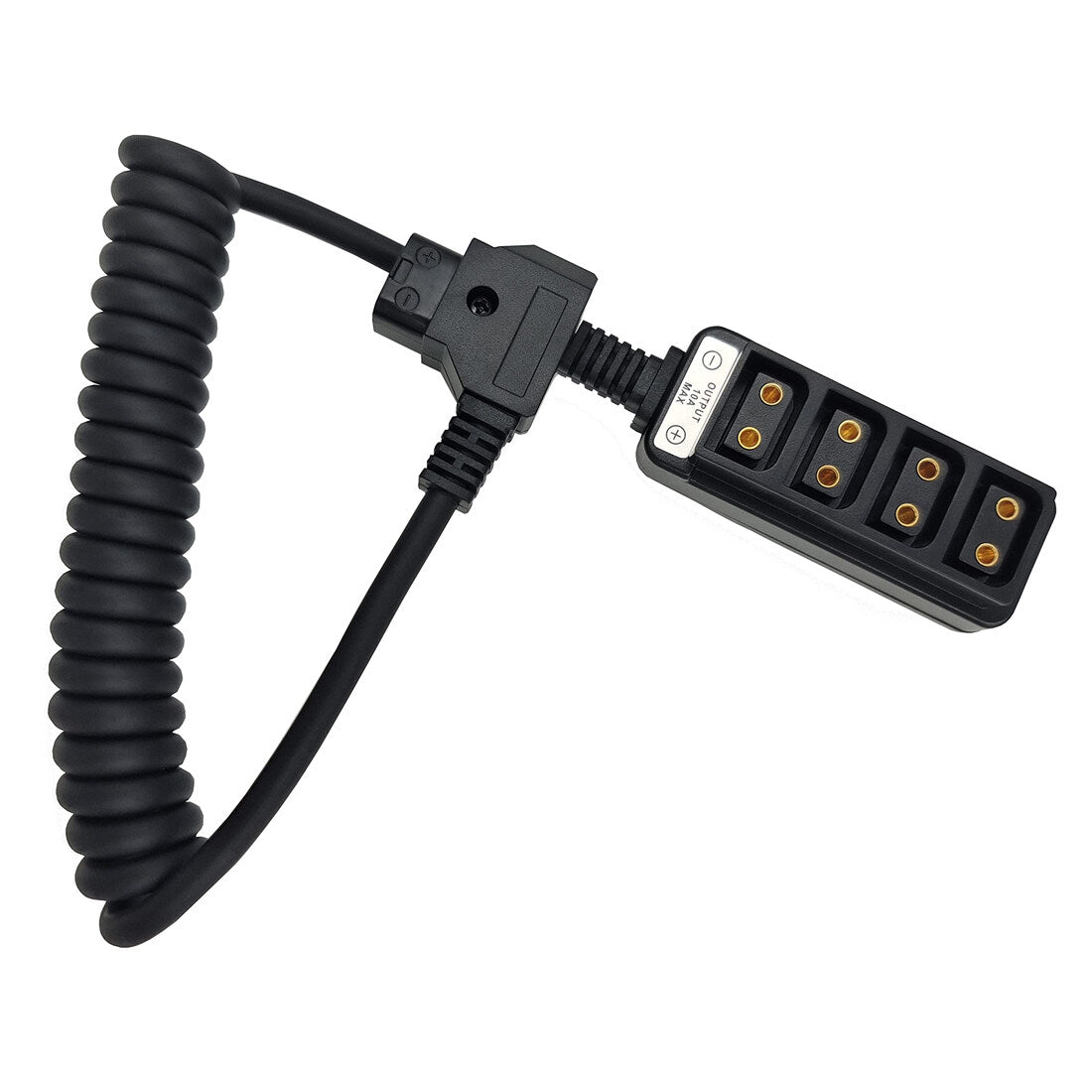 D-tap1x4 Splitter one Male Port to Four Female Port Coiled Adapter Cable Photography V-Mount Battery Power Splitter Hub  TOPCINE   