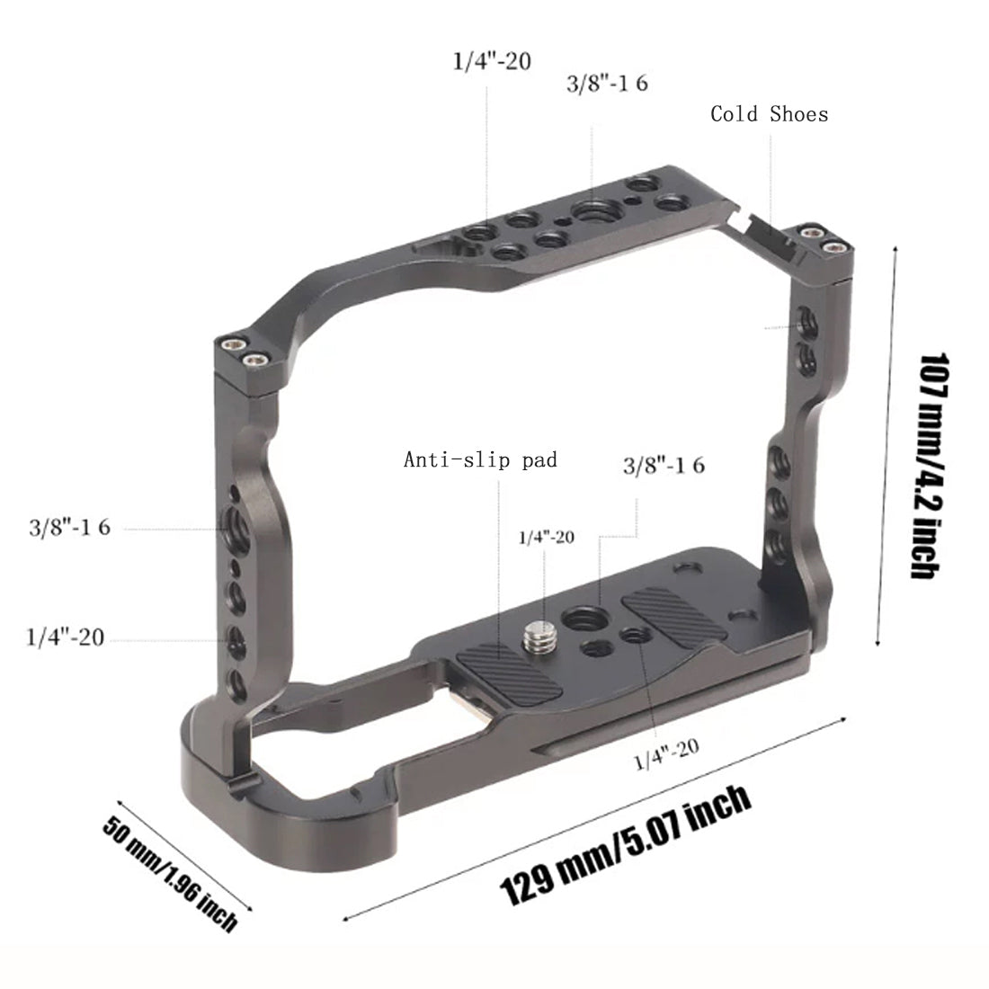 Topcine R50 Camera Cage for Canon EOS R50 Camera, Video Shooting Cage Rig Filming Accessories 3/8“ Arri Locating Cold Shoe Extension for Microphone/ Light  TOPCINE   