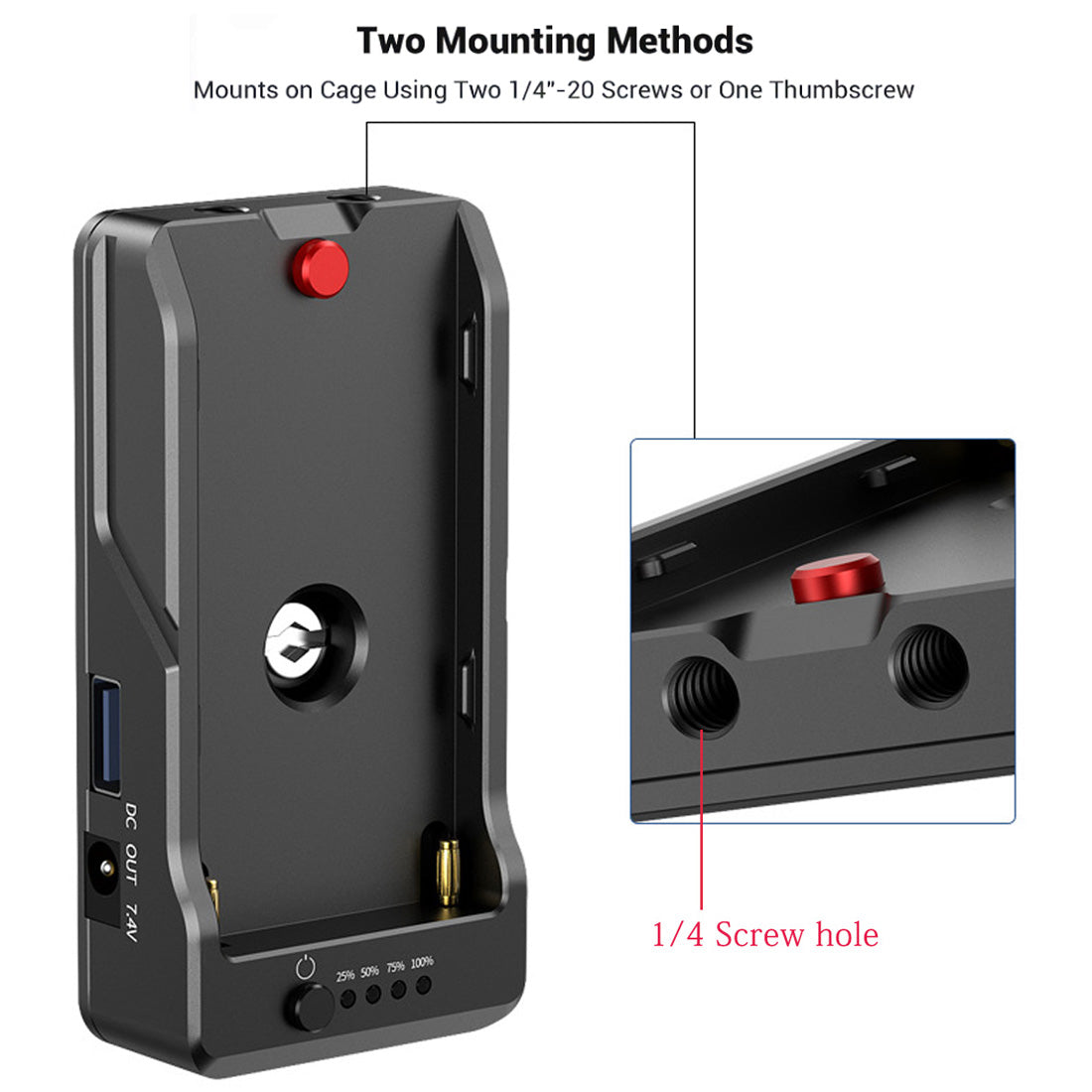 Topcine NP-F Battery Adapter Plate with Cold Shoe and 12V/7.4V Output Port for Sony NP-F Battery  TOPCINE   