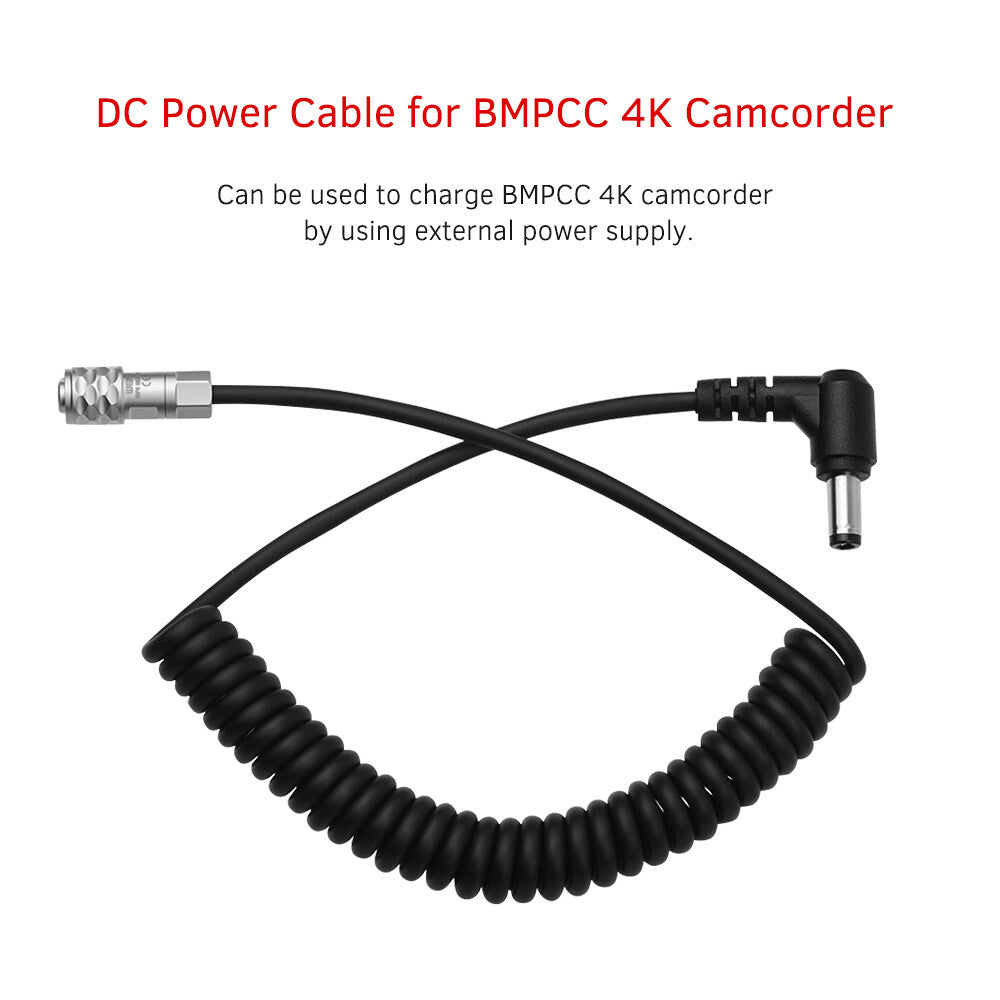 TOPCINE Blackmagic Pocket Cinema Camera 4K (BMPCC 4K) Camcorder Locking DC 5.5X2.5mm Power Cable Wire Accessories  TOPCINE   