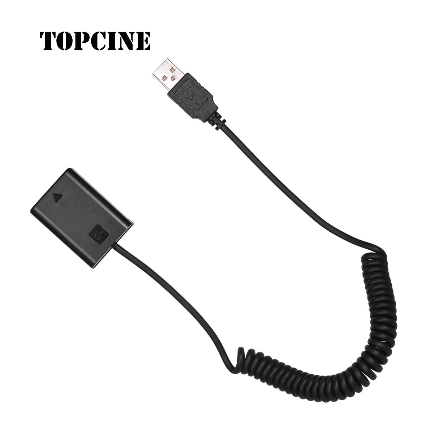 TOPCINE NP-FW50 Dummy Battery Connector  5V USB Pack Coupler Adapter With Flexible Spring Cable For   Sony A7 A7II A7R A6500 NEX7 A55 etc  TOPCINE   