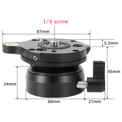 Topcine TP-60N Tripod Leveling Base Half Ball, Quick Inclination 15 ° in Any Direction with Offset Bubble Leve,fits Video Head,Tripods & Monopods  TOPCINE 1/4 Screw  