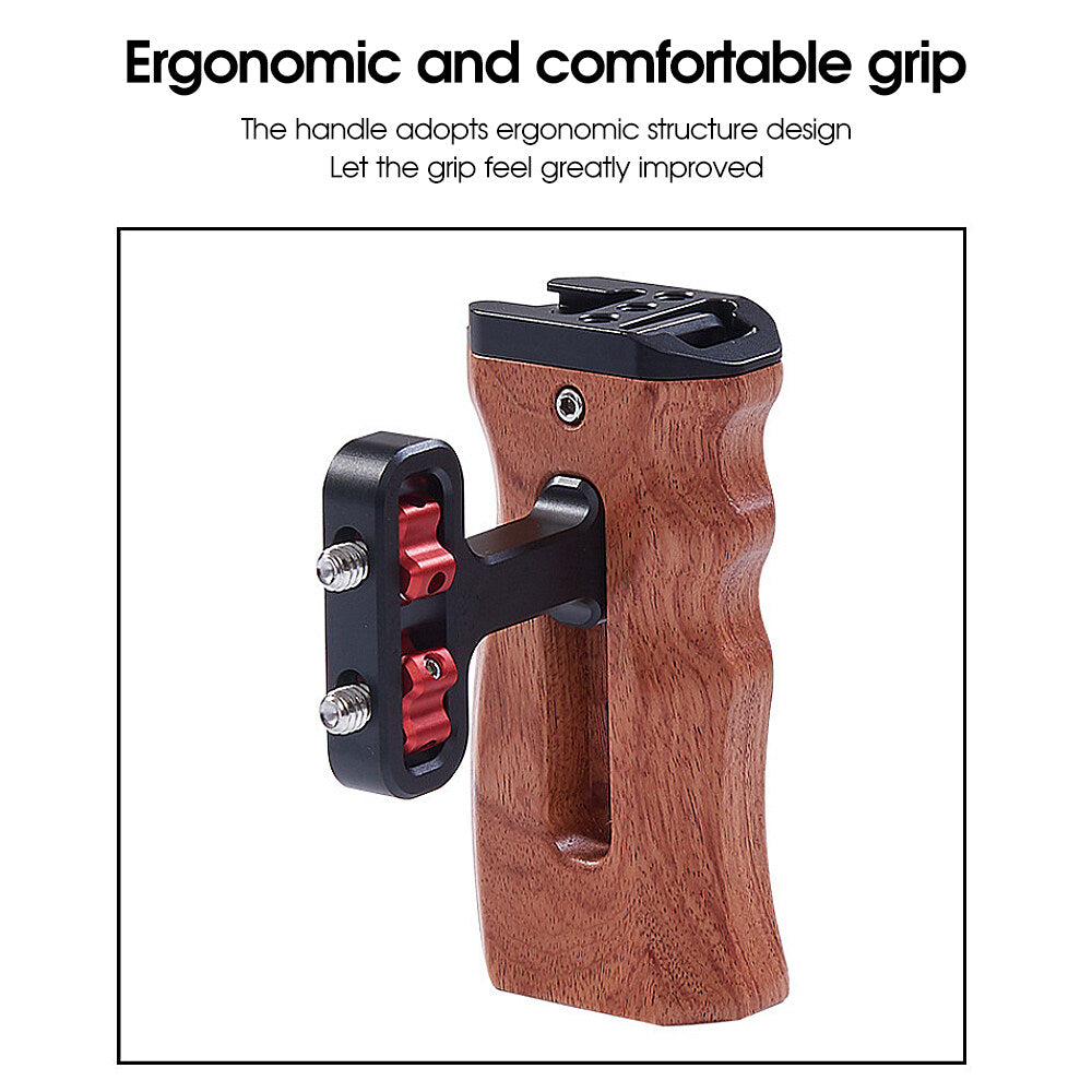 Topcine Universal Camera Cage Wooden Handgrip DSLR Side Grip Handle Microphone Fill light handgrip TOPCINE   