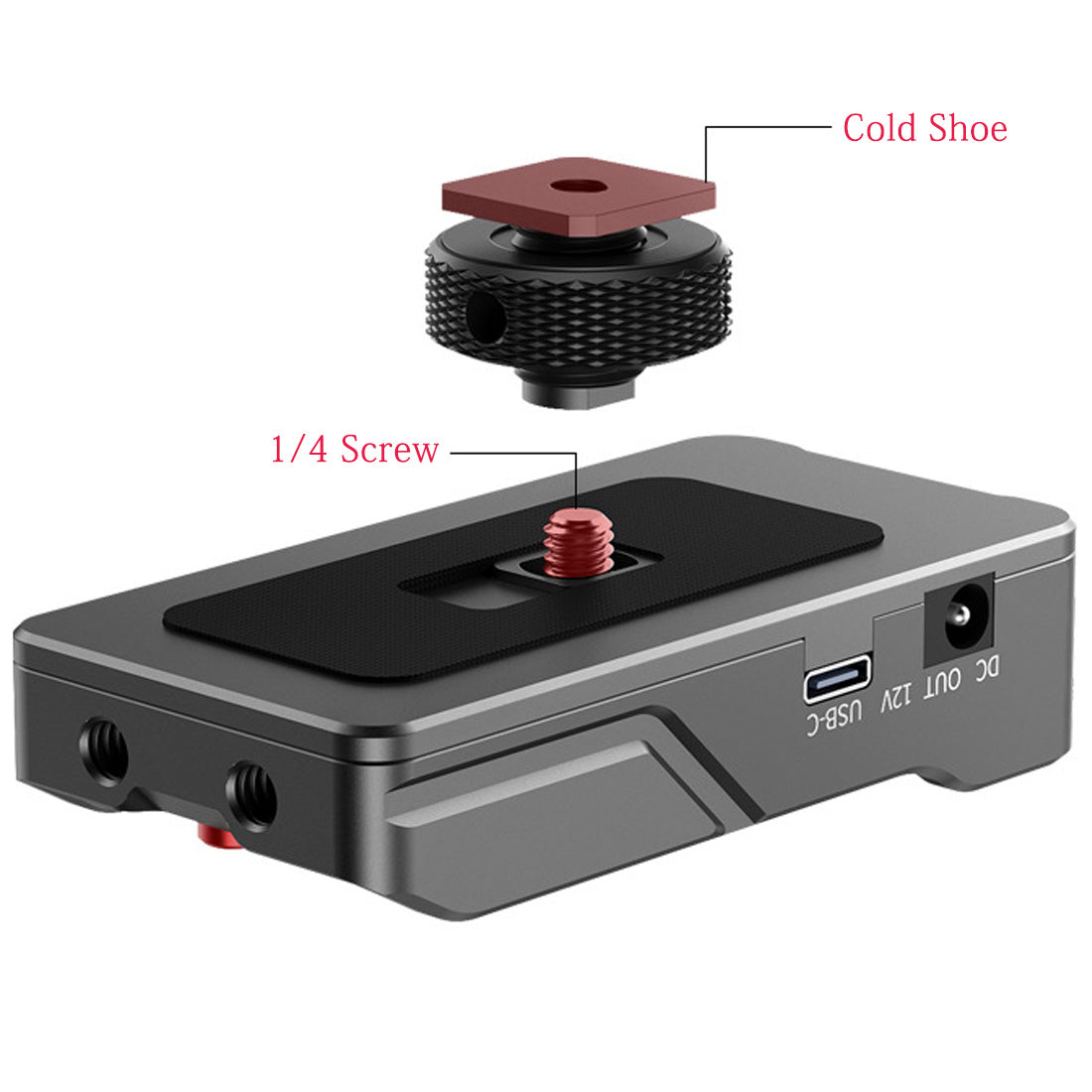 Topcine NP-F Battery Adapter Plate with Cold Shoe and 12V/7.4V Output Port for Sony NP-F Battery  TOPCINE   