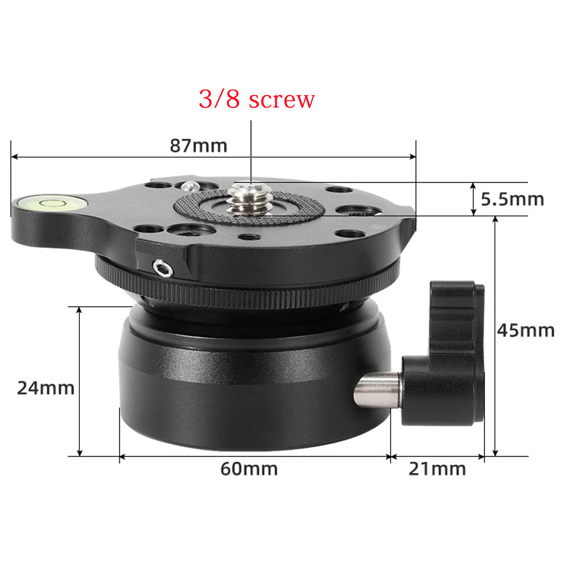 Topcine TP-60N Tripod Leveling Base Half Ball, Quick Inclination 15 ° in Any Direction with Offset Bubble Leve,fits Video Head,Tripods & Monopods  TOPCINE 3/8 Screw  