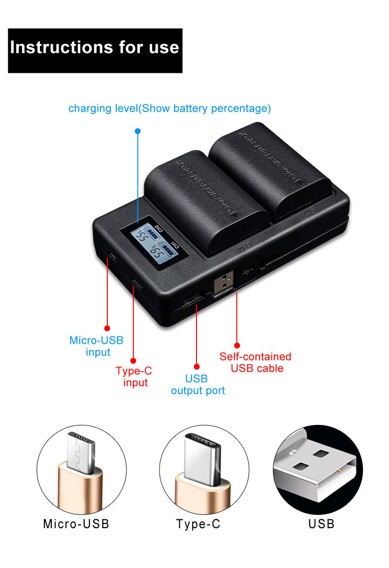 TOPCINE LP E6 LPE6 LP-E6 E6N LCD Dual Charger For Canon EOS 5DS R 5D Mark II 5D Mark III 6D 7D 80D 90D EOS 5DS R Camera camera battery charger TOPCINE   