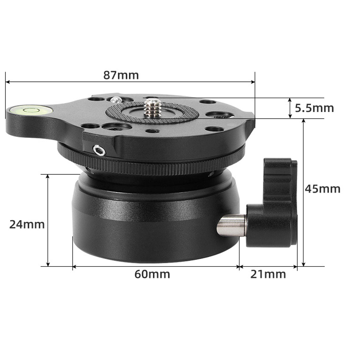 Topcine TP-60N Tripod Leveling Base Half Ball, Quick Inclination 15 ° in Any Direction with Offset Bubble Leve,fits Video Head,Tripods & Monopods  TOPCINE   