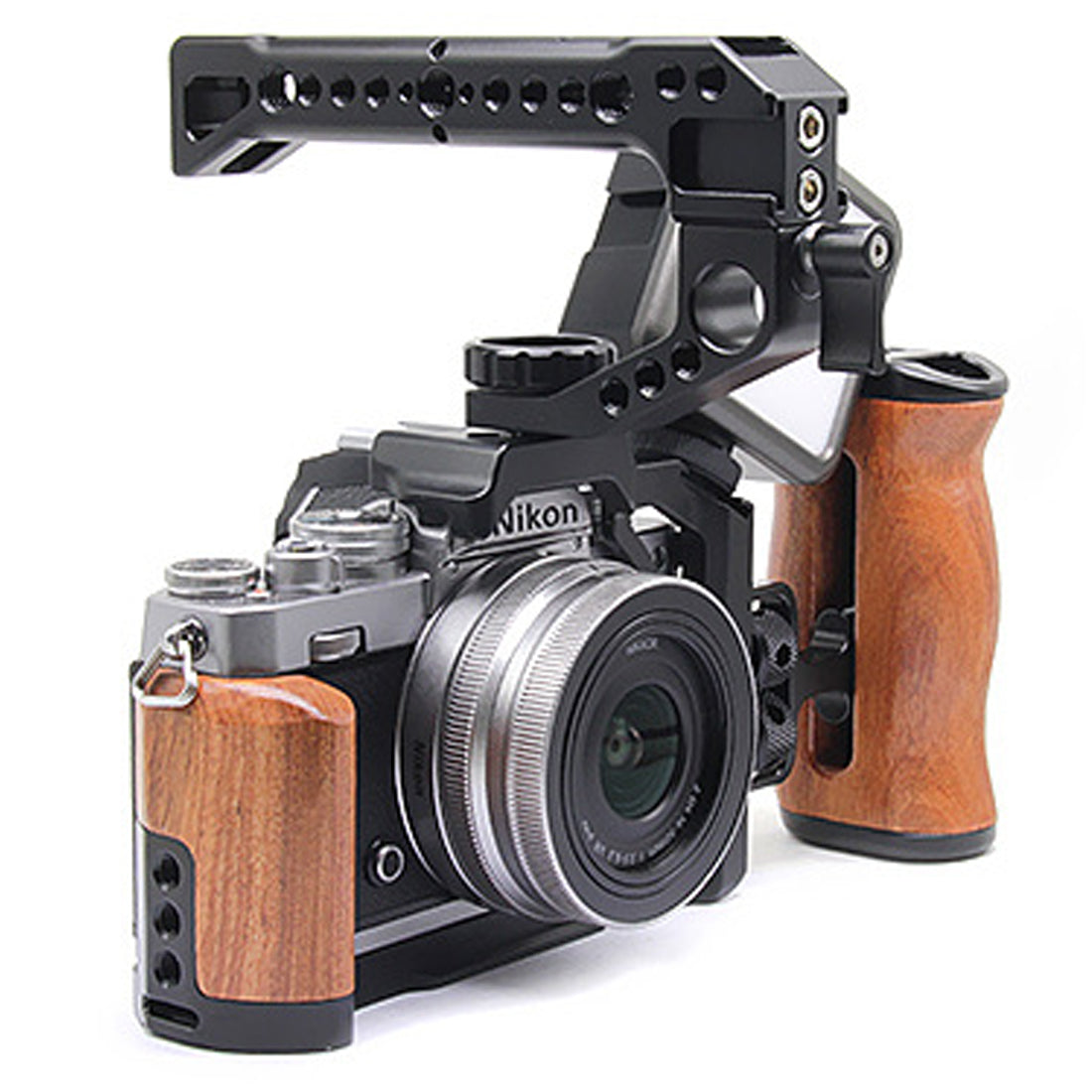 Topcine Zfc Handgrip L-Shape Grip for Nikon Zfc Camera, Wooden Handle Grip Video Shooting Cage Filming Accessories Cold Shoe Extension Mounts for Microphone/Light  TOPCINE   