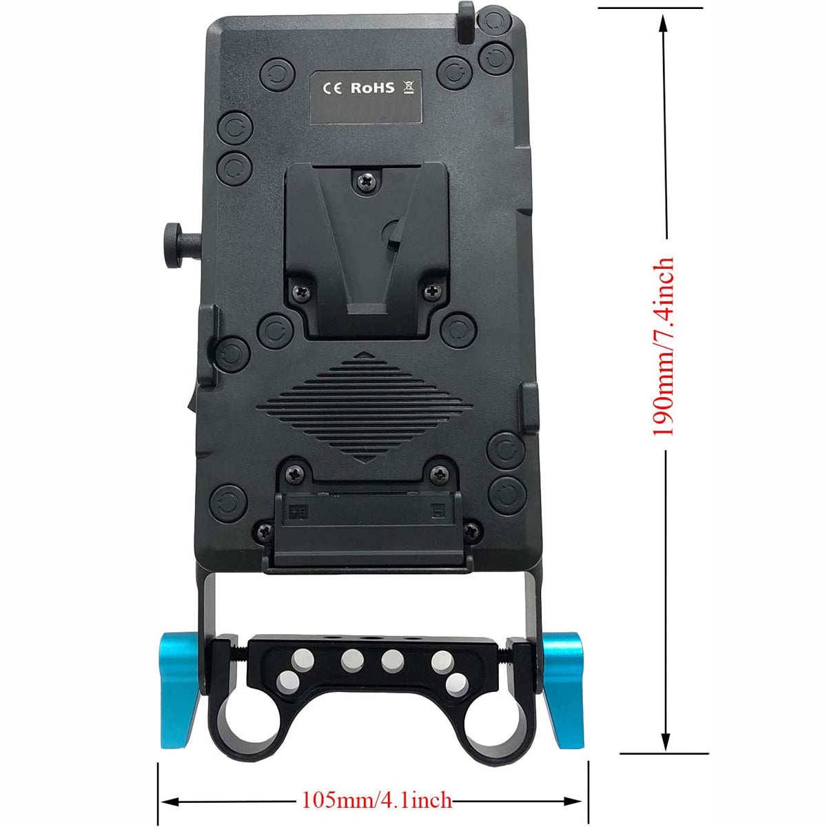 Topcine V-Mount Lock Battery Plate Power Supply Splitter Adapter with 15mm Rod Clamp,with D-Tap、DC and USB Output camera battery charger TOPCINE   