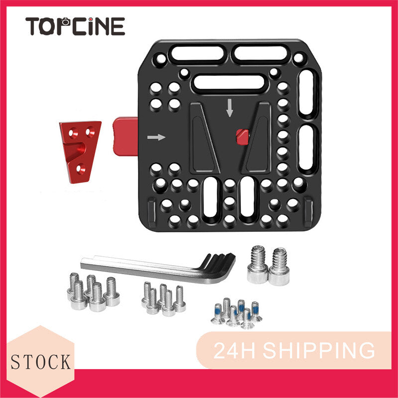 TOPCINE V-Mount Battery Plate, V-Lock Plate Assembly Kit Quick Release Plate With Female V-Dock   Male V-Lock Set Based on the Standard V-Lock Camera Rig  TOPCINE   